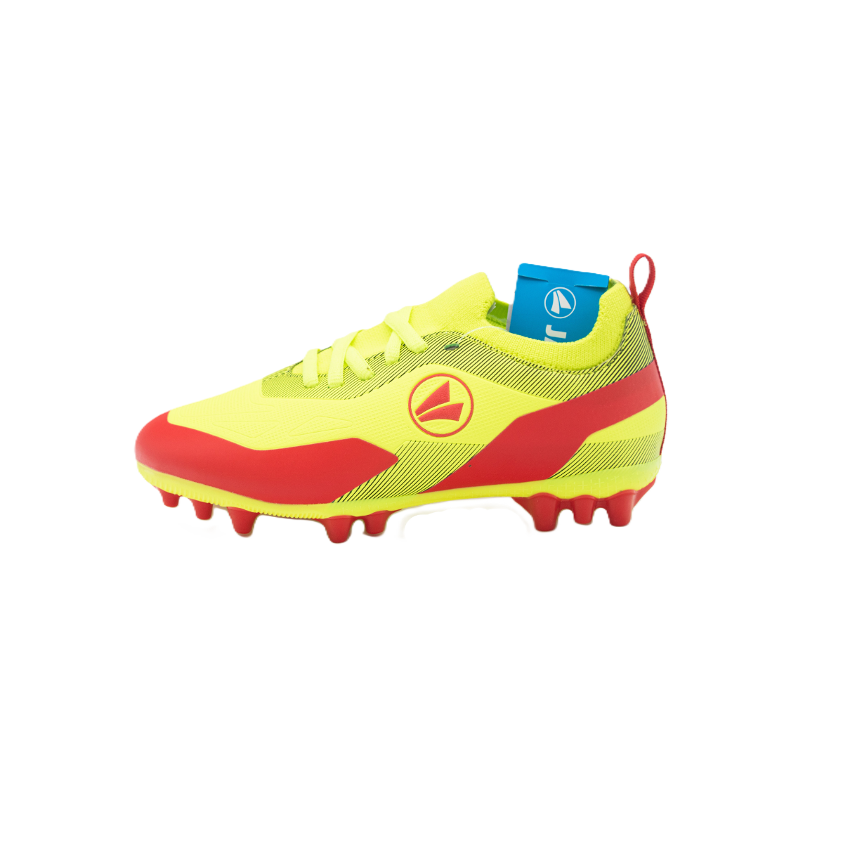 Jako_Kinderfussballschuhe_J-SFG_Twist_limetta_firey_red_aussenseite