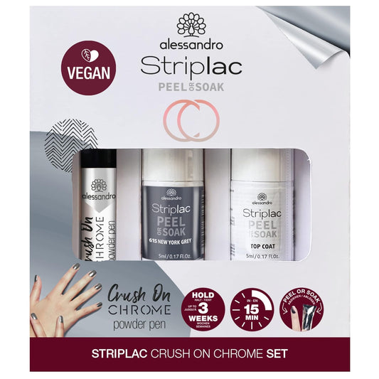 Alessandro Striplac Peel or Soak Silver Crush On Chromeset - 3tlg. - Vegan