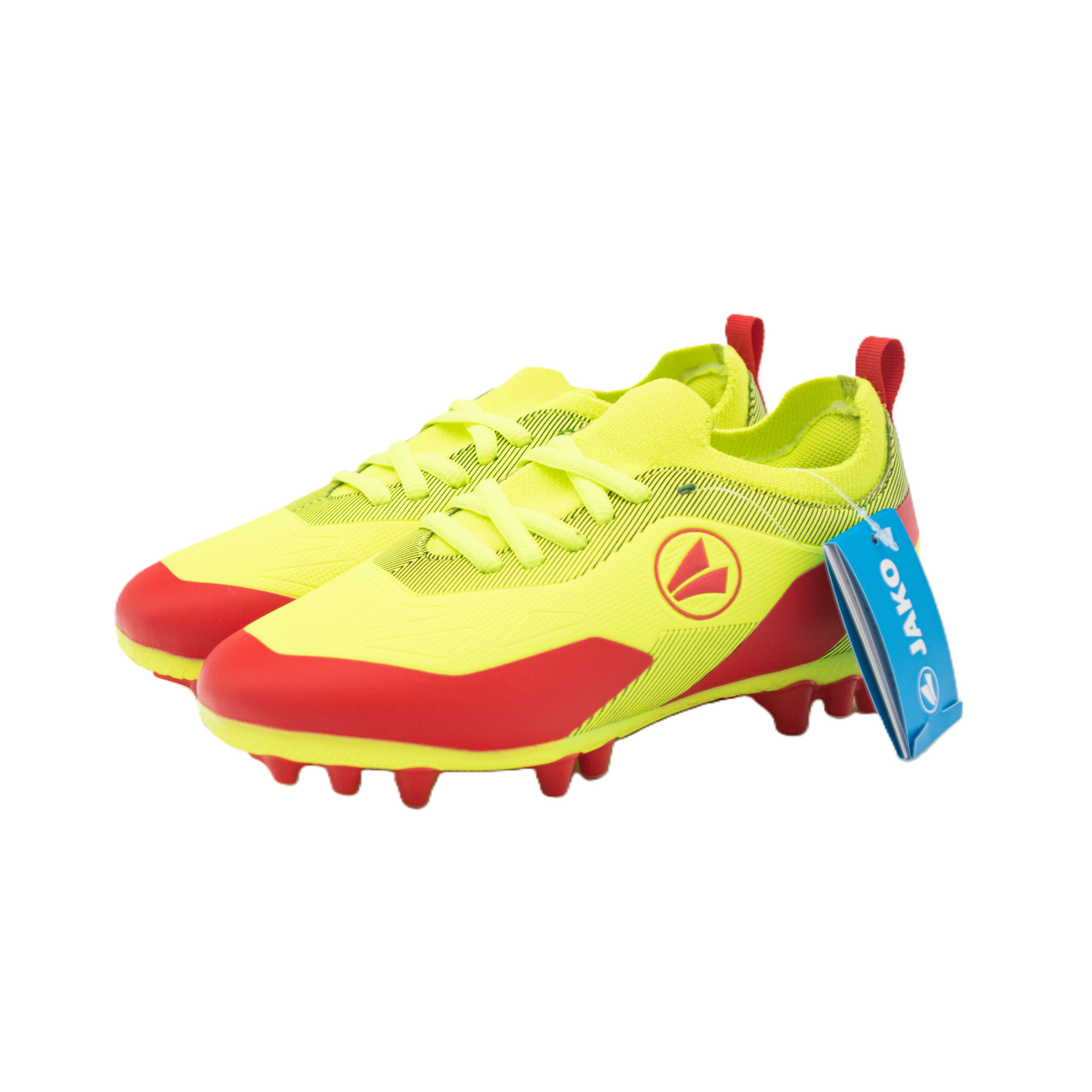 JAKO Kinderfußballschuhe J-SFG Twist  – limetta / fiery red | Natur- & Kunstrasen - Neuware -